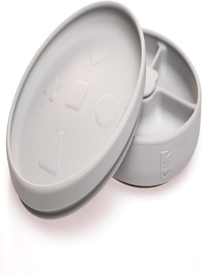 TalkTools Toddler Plates with Lids - Silicone Toddler Plates - Mess-Free Feeding with Plate Lid - Perfect for Self-Feeding Development - Strong Suction, BPA-Free, Dishwasher Safe (Cloud) - Image 4